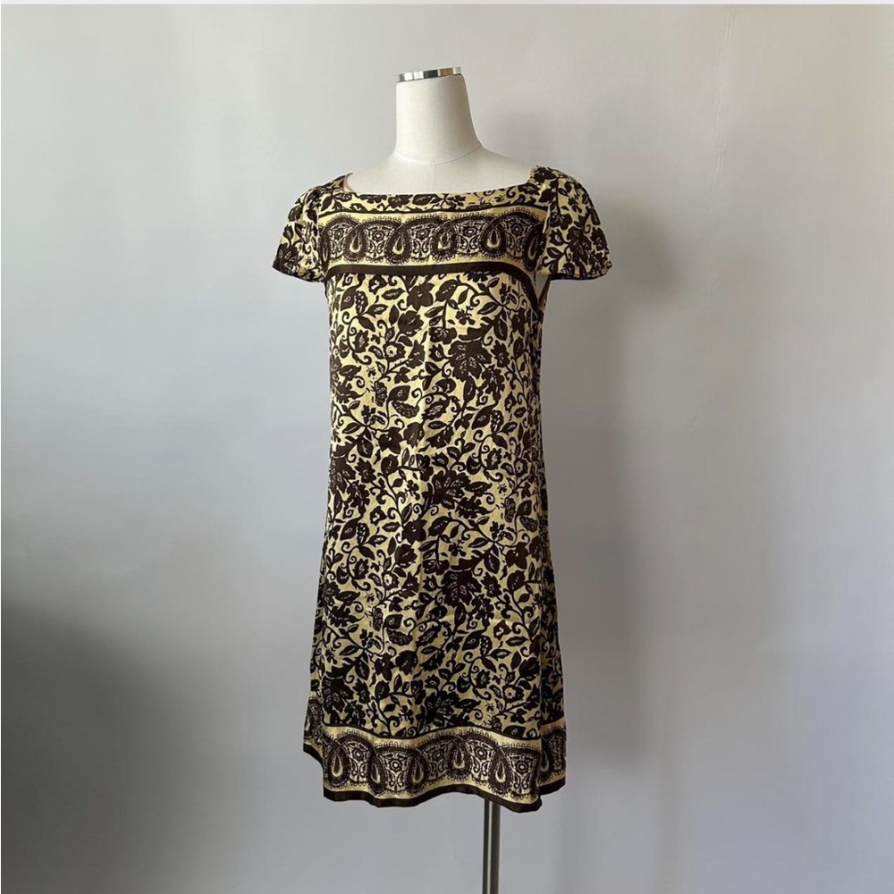 Vintage Donna Morgan 100% Silk Paisley Dress Size 8.